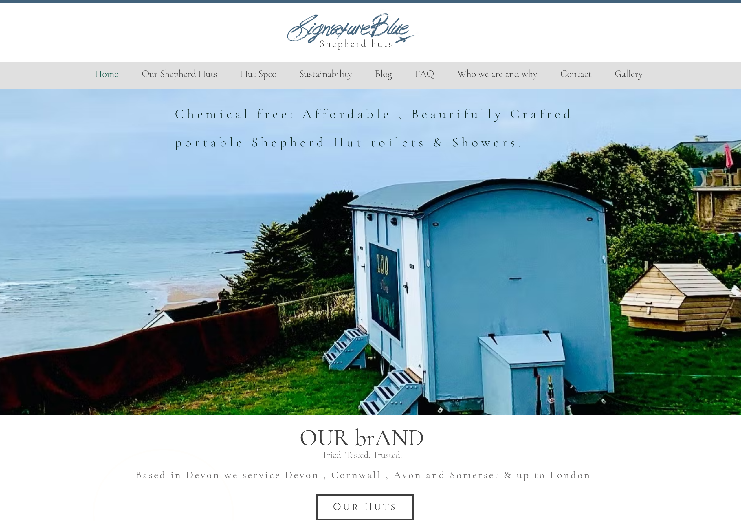 Signature Blue Shepherd Huts Logo